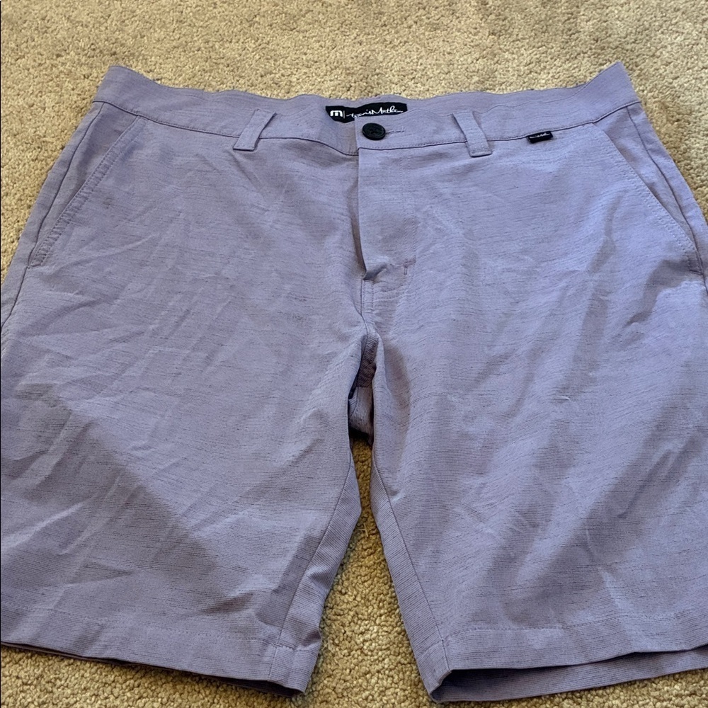 Travis Mathew Men's Light Purple Flat Front Shorts size 34